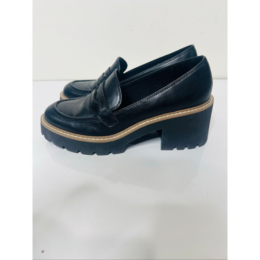 Dolce Vita Black Platform Y2K Penny Loafers Lug Sole Normcore Academia Sz 8.5